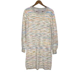 Loft NWT Rainbow Spacedye Long Sleeve Sweater Dress Size‎ Large